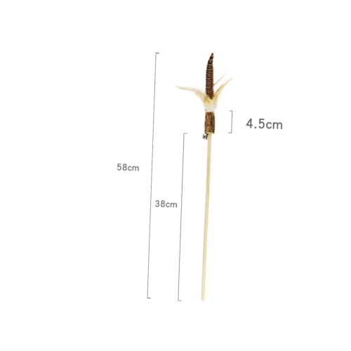MUELODSIC 2 Stück Teiliges Katzenspielzeug aus Holz mit Federn Interaktive Katzenangel zur Beschäftigung Leichtes Langlebiges Cat Teaser Toy für Stressabbau und Spielerisches Training von MUELODSIC