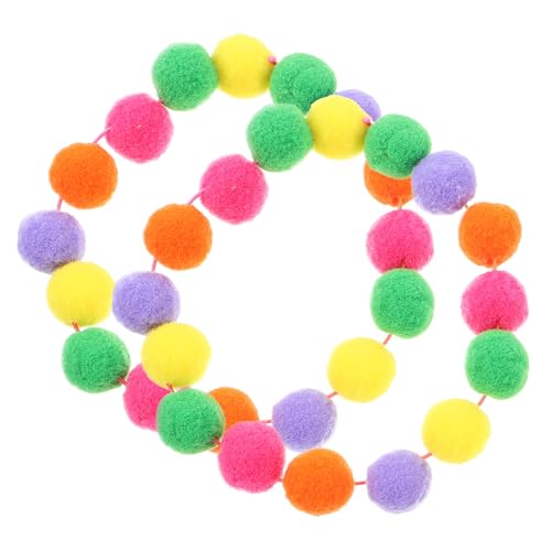 MUELODSIC 2 Stück Verstellbares Elastisches Katzenhalsband mit Buntem Plüschball Hautfreundlich und Leicht Dekoratives Kätzchen Halsband für Sicheren und Modischen Look von MUELODSIC