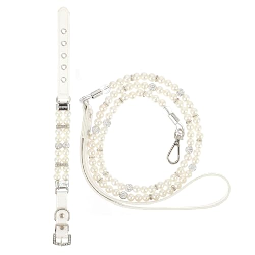 MUELODSIC 2 Stück Verstellbares Hundehalsband und Set mit Eleganten Perlen Sicherheitsverschluss Design für Welpen und Kleine Hunde Geeignet für Alltag Party Hochzeit und Fotoshootings MUELODSIC 2 Stück Verstellbares Hundehalsband und Set mit Eleganten Perlen Sicherheitsverschluss Design für Welpen und Kleine Hunde Geeignet für Alltag Party Hochzeit und Fotoshootings von MUELODSIC