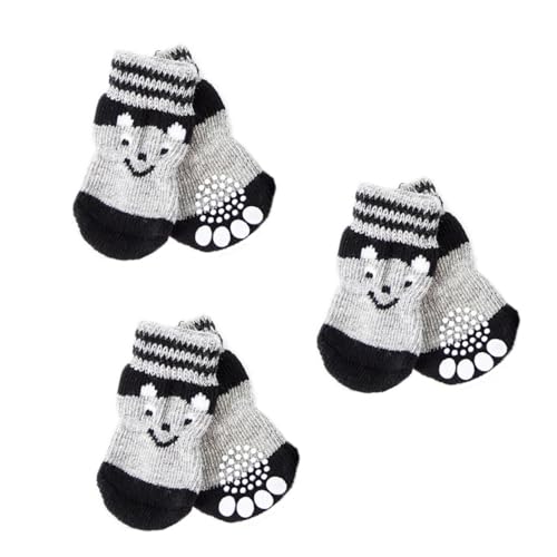 MUELODSIC 3 Paare rutschfeste Hundesocken aus Baumwolle mit Pfotenschutz für Kleine Hunde Warme Haustierpfoten Booties Schmutzabweisend und Bequem für Indoor und Kalte Tage MUELODSIC 3 Paare rutschfeste Hundesocken aus Baumwolle mit Pfotenschutz für Kleine Hunde Warme Haustierpfoten Booties Schmutzabweisend und Bequem für Indoor und Kalte Tage von MUELODSIC