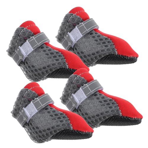 MUELODSIC 4 Stück Atmungsaktive Hundeschuhe Rutschfester Sohle Leichter Schutz für Kleine Hunde für Outdoor und Indoor Bequeme Netz Material Pfotenschutz für Welpen und Haustiere MUELODSIC 4 Stück Atmungsaktive Hundeschuhe Rutschfester Sohle Leichter Schutz für Kleine Hunde für Outdoor und Indoor Bequeme Netz Material Pfotenschutz für Welpen und Haustiere von MUELODSIC