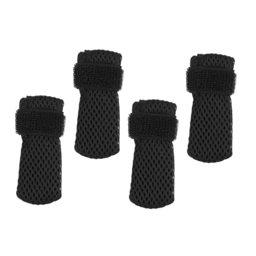 MUELODSIC 4 Stück Katzenstiefel Schwarz S Atmungsaktive Krallenschutz Schuhe Weich und Anpassbar Verhindern Kratzen Erleichtern Medikamentengabe und Pfotenpflege Langlebig und von MUELODSIC