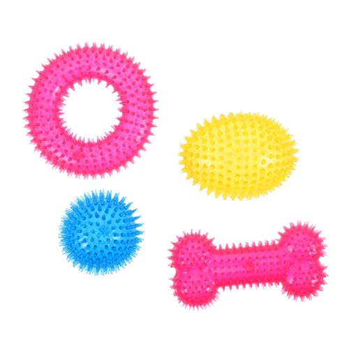 MUELODSIC 4 Stück Teiliges Hundespielzeug mit Quietscher Elastische Spitze Bälle für Mittelgroße und Große Hunde Zahnfreundlich Robust Kauen Fördert Zahnpflege und Interaktives Spiel Drinnen MUELODSIC 4 Stück Teiliges Hundespielzeug mit Quietscher Elastische Spitze Bälle für Mittelgroße und Große Hunde Zahnfreundlich Robust Kauen Fördert Zahnpflege und Interaktives Spiel Drinnen von MUELODSIC