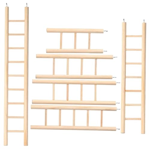 MUELODSIC 6 Stück Teiliges Vogelleiter aus Holz Kletterspielzeug für Papageien und Sittiche Sicheres Kau Kletterspielzeug Einfache Installation Geeignet für Wellensittiche Nymphensittiche von MUELODSIC