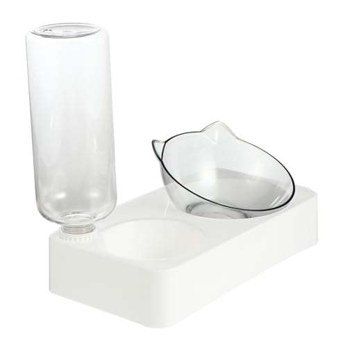 MUELODSIC Automatischer Wasserspender für Haustiere mit Kippsicherem Design Transparenter Flasche Sauberes Trinkwasser Leicht zu Reinigen Geeignet für Kleine Hunde und Katzen von MUELODSIC
