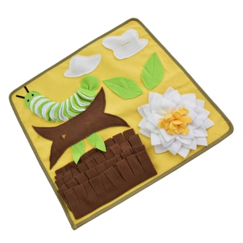 MUELODSIC Bissfeste Hundeschnüffelmatte aus Flexiblem Material Waschbar Stresslinderndes Futterspielzeug für Drinnen und Draußen Kreatives Design Geeignet für Kleine und Mittelgroße Hunde von MUELODSIC