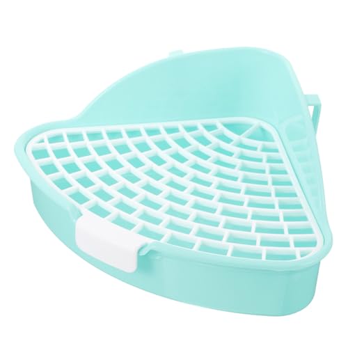 MUELODSIC Eckige Kaninchen Toilette aus Robustem Kunststoff Dreieckiges Design für Kleine Tiere Spritzschutz mit Abnehmbarem Randabschluss Platzsparend und Leicht zu Reinigen für Kaninchen von MUELODSIC