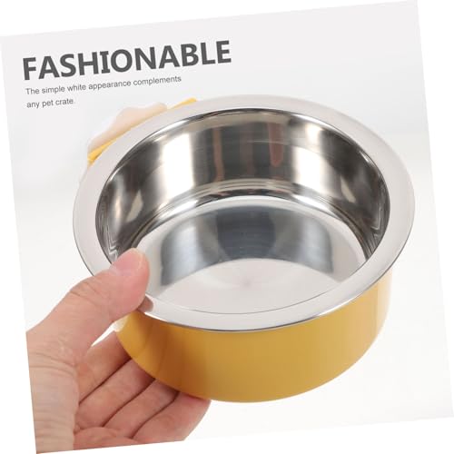MUELODSIC Edelstahl Hundenapf zum Aufhängen mit Gelbem Clip Spillproof Futternapf für Kleine Hunde Käfig Fressnäpfe Haustiere Wassernapf Langlebig Leicht zu Reinigen MUELODSIC Edelstahl Hundenapf zum Aufhängen mit Gelbem Clip Spillproof Futternapf für Kleine Hunde Käfig Fressnäpfe Haustiere Wassernapf Langlebig Leicht zu Reinigen von MUELODSIC