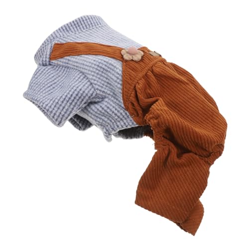 MUELODSIC Gestreifter Hundebody Warm Angenehm Bequem Haustier Party Kleidung Overalls Weihnachtsoutfit für Kleine und Mittelgroße Hunde Alltag Festtagsmode von MUELODSIC