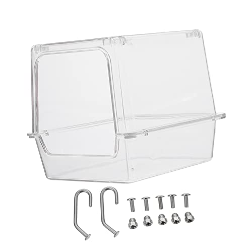 MUELODSIC Hängende Vogelbadewanne aus Langlebige Papageien Badewanne mit Auslaufsicherem Design Transparenter Vogelkäfig Duschbox für Wellensittiche und Kleine Vögel Multifunktional als von MUELODSIC