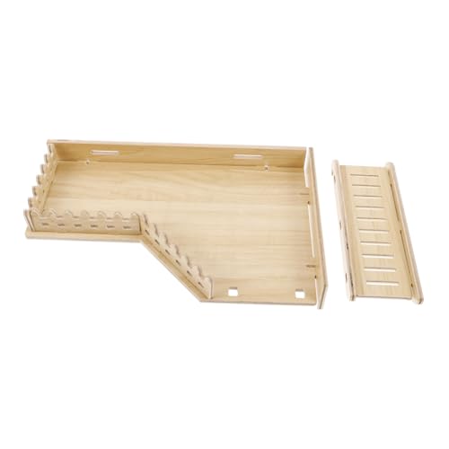 MUELODSIC Hamster Kletterplattform aus Massivholz mit Leiter Robuste Kleintier Spiel Ruhefläche Geeignet für Zwerghamster Chinchillas Ratten und Kleine Haustiere Dekorative Käfigeinrichtung von MUELODSIC