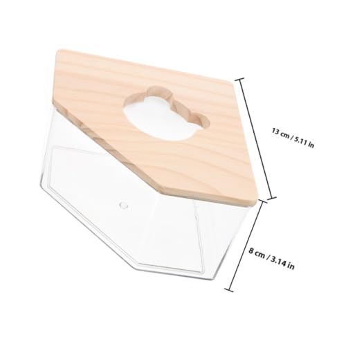 MUELODSIC Hamster Sandbad Box Transparent mit Holzdeckel Sandbad und Toilette für Kleintiere Wie Hamster Meerschweinchen und Rennmäuse Leicht zu Reinigen Platzsparend und Robust Kleines von MUELODSIC