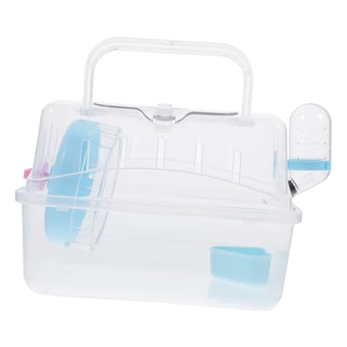 MUELODSIC Hamster Transportbox aus Transparentem Kunststoff Tragbarer Außentragekäfig für Hamster Mäuse und Kleine Tiere Ausbruchsicher Leicht zu Reinigen für Reisen und Outdoor nutzung von MUELODSIC