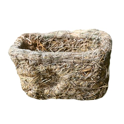 MUELODSIC Handgefertigtes Kleines Haustierhaus aus Sicherem Material mit Praktischem Doppelöffnung Design Handgewebtes Nest für Kaninchen Chinchilla und Kleintiere Platzsparend und von MUELODSIC