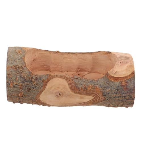 MUELODSIC Holz futternapf für Hamster Chinchilla und Kleintiere Glatte Sichere Oberfläche Praktischer Doppel Schlitz Natürlicher Apfelholz napf Ausreichend Kapazität für Tägliche Fütterung von MUELODSIC