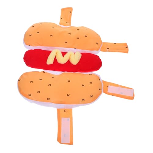 MUELODSIC Hot Dog Haustierkostüm aus Hochwertigem Material Leicht Anzuziehen mit Verstellbarem Riemen Witziges Halloween-Outfit für Kleine Hunde Langlebige Fasnacht Verkleidung für Party und von MUELODSIC