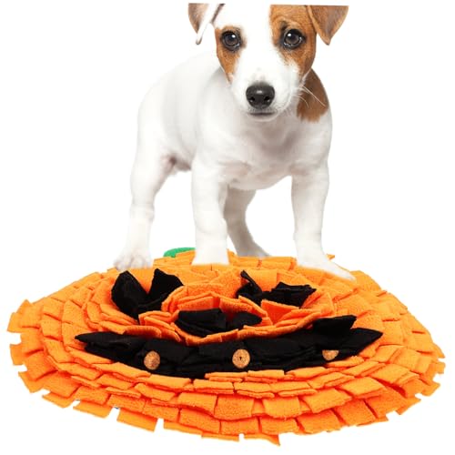 MUELODSIC Hund Pumpkin Form aus Weichem Polar Fleece Große Schnüffelmatte für Hunde Aller Rassen Geruchsabsorbierend Stressreduzierend Training und Fütterungsspielzeug von MUELODSIC