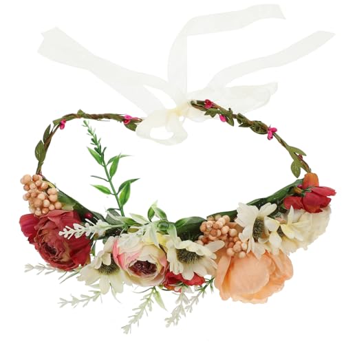 MUELODSIC Hundehalsband Blumenkranz Verstellbar mit Künstlichen Blumen für Hochzeit Party Haustier Zubehör für Kleine und Große Hunde Leichtes Bequemes Hundehalsband mit Schleifenband von MUELODSIC