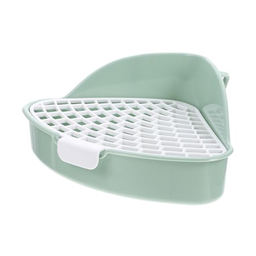 MUELODSIC Kaninchen Toilette aus Hochwertigem Pp Material Dreieckiger Töpfchentrainer mit Erhöhtem Zaun Geeignet für Kleine Kaninchen Meerschweinchen Chinchillas und Kleintiere Mintgrün von MUELODSIC