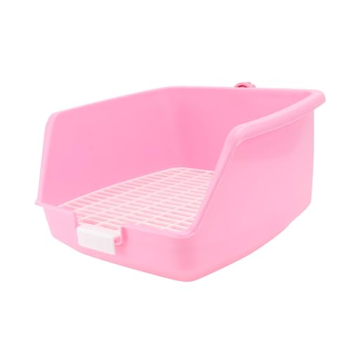 MUELODSIC Kaninchentoilette aus Robustem Kompakt und Spritzwassergeschützt für Kaninchen Meerschweinchen und Chinchillas Praktische Ecktoilette für Sauberes Kleintier Badezimmer von MUELODSIC