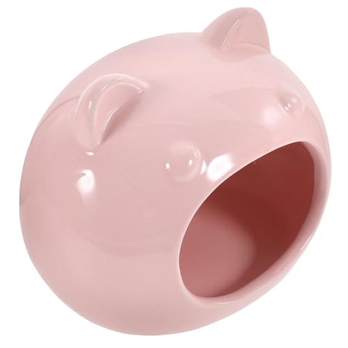 MUELODSIC Keramik Haustier Versteck Kleintierhaus für Hamster Meerschweinchen Zwerghamster Schlafhöhle aus Sicherem Material Rosa Klein von MUELODSIC