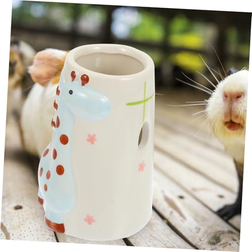 MUELODSIC Keramik Wassernapfhalter für Hamster und Kleintiere Stabiles Geruchsfreies Dickwandiges Keramikmaterial Rutschfestes Design Geeignet für Kaninchen und Zwerghamster Blauer von MUELODSIC