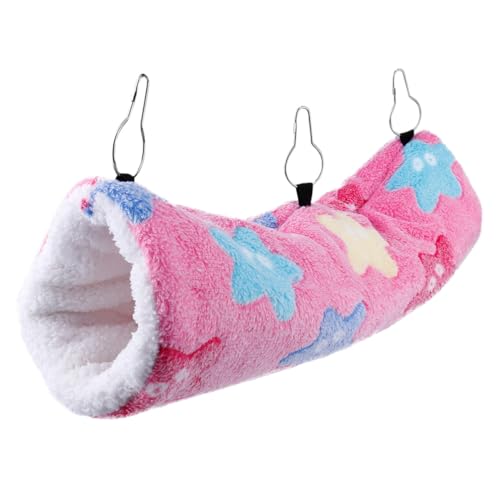 MUELODSIC Kleines Hamster Hängemattenbett aus Plüsch mit Weiches Kuscheltunnel Versteck Stabiles Seil zum Aufhängen Leichtes Nest für Kleine Haustiere Wie Hamster Tragbar und Bequem MUELODSIC Kleines Hamster Hängemattenbett aus Plüsch mit Weiches Kuscheltunnel Versteck Stabiles Seil zum Aufhängen Leichtes Nest für Kleine Haustiere Wie Hamster Tragbar und Bequem von MUELODSIC