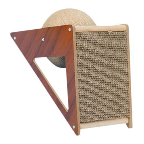 MUELODSIC Kratzbrett Katze Dreieckig aus Wellpappe mit Sisal kratzball Robustes Indoor Katzen Möbel Sofaschonung Leichtes Dekoratives Katzenkratzbrett für Wohnung und Wohnzimmer von MUELODSIC