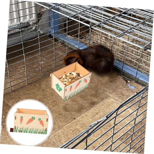 MUELODSIC Mehrzweck Holzhalter Futterspender Robust Verschleißfest Kaninchen Heu Napf Meerschweinchen Futterstation mit Stabiler Struktur Leicht zu Reinigen Langlebig für Kleintiere von MUELODSIC
