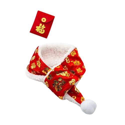 MUELODSIC Neujahrs Hundeschal Warmes Bequemes Haustier Dreieckstuch Farbenfrohes Katzen und Hundezubehör Dekoratives Accessoire für Festliche Tierfeiern von MUELODSIC