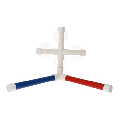 MUELODSIC Papageien Bade Duschstation mit Rutschfestem Sitzstangen Halter Stabiles PVC Installieren Saugnapfmontiert für Vogeldusche und Badeplattform Geeignet für Wellensittiche und von MUELODSIC