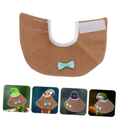 MUELODSIC Parrot Anti bite Collar aus Weichem Filz Vogel Halsband Schutzkragen für Haut Bequemer Sitz Verhindert Gefieder Kratzen Fördert Wundheilung Braun Geeignet für Papageien und Kleine von MUELODSIC