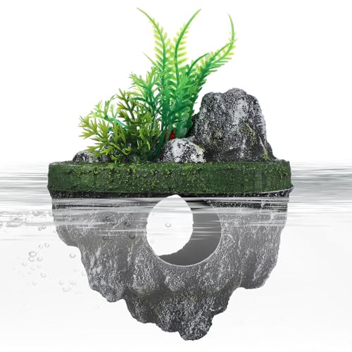 MUELODSIC Realistische Schwimmende Stein Aquarium Deko aus Sicherem Resin Natürliche Felsenform für Fischversteck Vielseitige für Landschafts Inselgestaltung im Aquarium von MUELODSIC