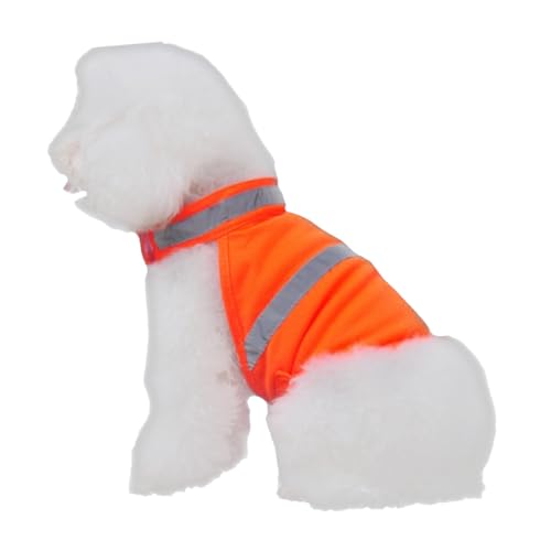 MUELODSIC Reflektierende Hundesicherheitsweste Atmungsaktiv Leicht Fluoreszierend Orange für Mittelgroße Hunde Erhöhte Sichtbarkeit bei Tag und Nacht zum Spazieren Joggen und Wandern von MUELODSIC