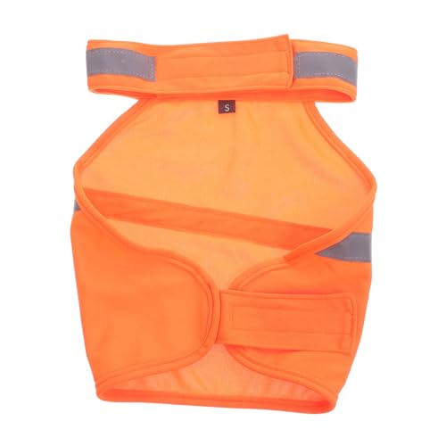 MUELODSIC Reflektierende Sicherheitsweste Hund Verstellbar Atmungsaktiv Leicht Warnweste Fluoreszierend Orange für Spaziergang Jogging Wandern S von MUELODSIC