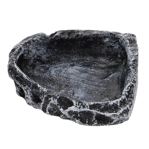 MUELODSIC Resin Reptilien Wassernapf Schildkröten Futternapf Wasserbehälter Terrarium Dekoration Langlebig Gelb Praktisch für Reptilien Futter und Trinkstelle von MUELODSIC