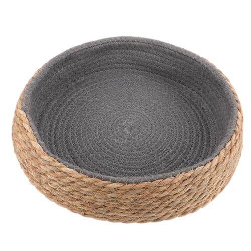 MUELODSIC Rundes Pet Nest Cushion aus Natürlichem Atmungsaktivem Weidengeflecht Langlebiges Kratzfestes Haustierbett für Kleine Hunde und Katzen Dekoratives Vielseitiges Schlafhaus für von MUELODSIC