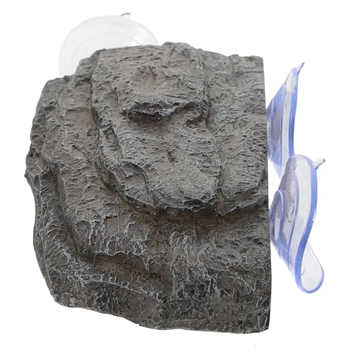 MUELODSIC Schildkröten Plattform mit Starkem Saugnapf rutschfeste Sonnenplattform für Aquarium und Terrarium Verstellbare Basking Area Natürliche Struktur Multifunktionales Reptilien Dock von MUELODSIC