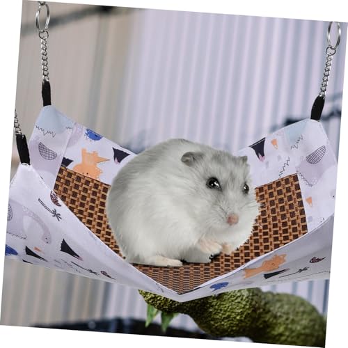 MUELODSIC Sommerliche Hamster Hängematte Dinosaurier Design Atmungsaktives Leichtes Material Kühles Haustierbett zum Hängen oder Legen Waschbarer Bezug für Kleine Nagetiere Wie Hamster von MUELODSIC