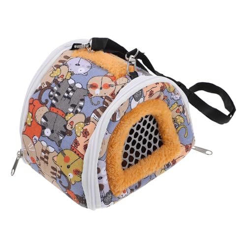 MUELODSIC Tragbare Hamster Tragetasche mit Tiermotiv Atmungsaktiv Multifunktional als Schlafnest für Hamster Meerschweinchen Igel und Kleine Haustiere Outdoor Reisebegleiter von MUELODSIC