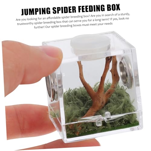 MUELODSIC Transparente Reptilien Zuchtbox aus Robustem Acryl mit Belüftung und Sicherem Verschluss für Springspinnen Geckos Schnecken und Kleine Haustiere Geeignet als Terrarium und von MUELODSIC