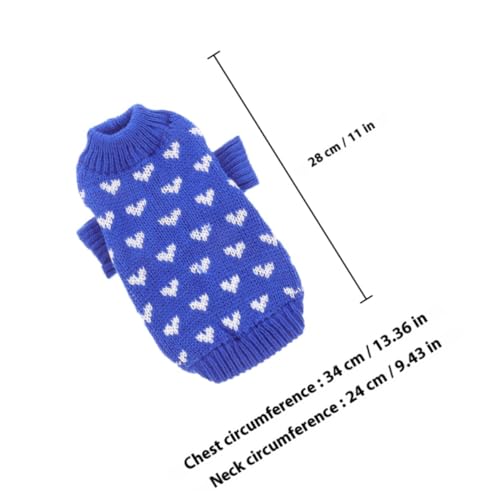 MUELODSIC Valentinstag Hundepullover Strickpullover mit Herzmuster Atmungsaktiv Dehnbar Warm für Kleine bis Mittelgroße Hunde Weiches Acrylfasermaterial Angenehmes Haustieroutfit für Alltag von MUELODSIC