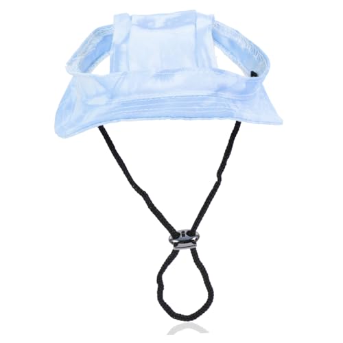 MUELODSIC Verstellbare Baseballmütze für Kleine Haustiere Atmungsaktive Hundesonnenkappe mit Breiter Krempe Sonnenschutz und Ohröffnungen Modischer Sommerhut für Welpen und Katzen S von MUELODSIC