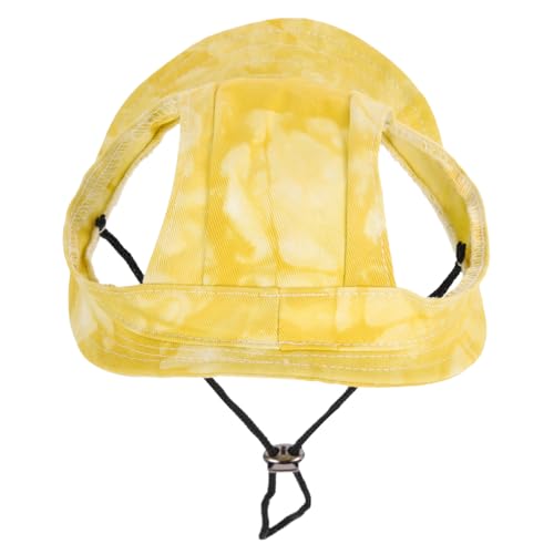 MUELODSIC Verstellbare Haustier Sonnenmütze mit Ohrlöchern Baumwolle Uv Schutz Modischer Hunde Bucket Hat Krempe für Kleinen Hund und Katze Bequem für Outdoor Sommertage von MUELODSIC