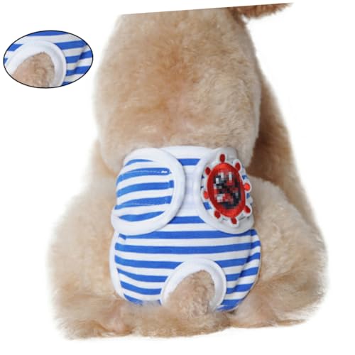 MUELODSIC Verstellbare Haustier periodenhose mit Streifenmuster Atmungsaktive Waschbare Physiologische Hundewindel für Weibliche Hunde Schützt Teppiche und Möbel Blau MUELODSIC Verstellbare Haustier periodenhose mit Streifenmuster Atmungsaktive Waschbare Physiologische Hundewindel für Weibliche Hunde Schützt Teppiche und Möbel Blau von MUELODSIC