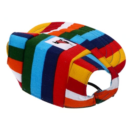 MUELODSIC Verstellbare Hundemütze Baseball Cap mit Ohrlöchern Atmungsaktives Sommer Sonnenhut Leichter Outdoor Hundehut mit Elastischem Band für Kleinen bis Mittelgroßen Hund Modisch und von MUELODSIC