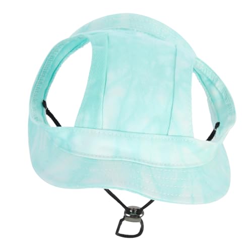MUELODSIC Verstellbarer Haustier Sonnenhut mit Ohrenausschnitt Baumwoll Bucket Hat für Kleine Hunde und Katzen Modisches Hundeaccessoire für Sommer Strand Party Leichter Atmungsaktiver von MUELODSIC