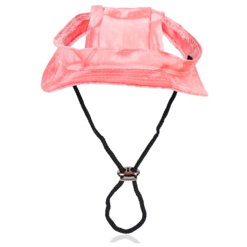 MUELODSIC Verstellbarer Hundesonnenhut aus Baumwolle mit Ohrenöffnung Verstellbarem Kordelzug und Uv Schutz Leichter Atmungsaktiver Pet Bucket Hat für Kleine Hunde und Katzen Sommerlicher von MUELODSIC