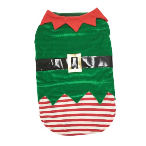 MUELODSIC Weihnachtliches Elf Kostüm für Hunde XL Grüner Cosplay Mantel für Haustiere Festliches mit Angenehmem Weihnachtsfeiern und Partys von MUELODSIC