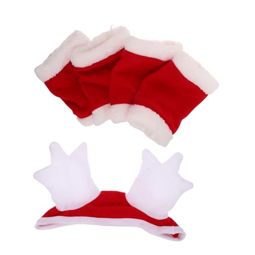 MUELODSIC Weihnachtliches Pferde-kostüm mit Langlebigem Santa-Hut und Robusten Beinwickeln Schnelles Anziehen Komplett für Festliche Paraden Partys und Feiertags Pferde-Dekorationen von MUELODSIC